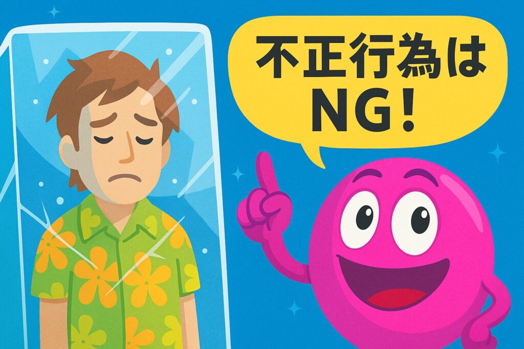 不正行為はコイン没収&アカウント停止