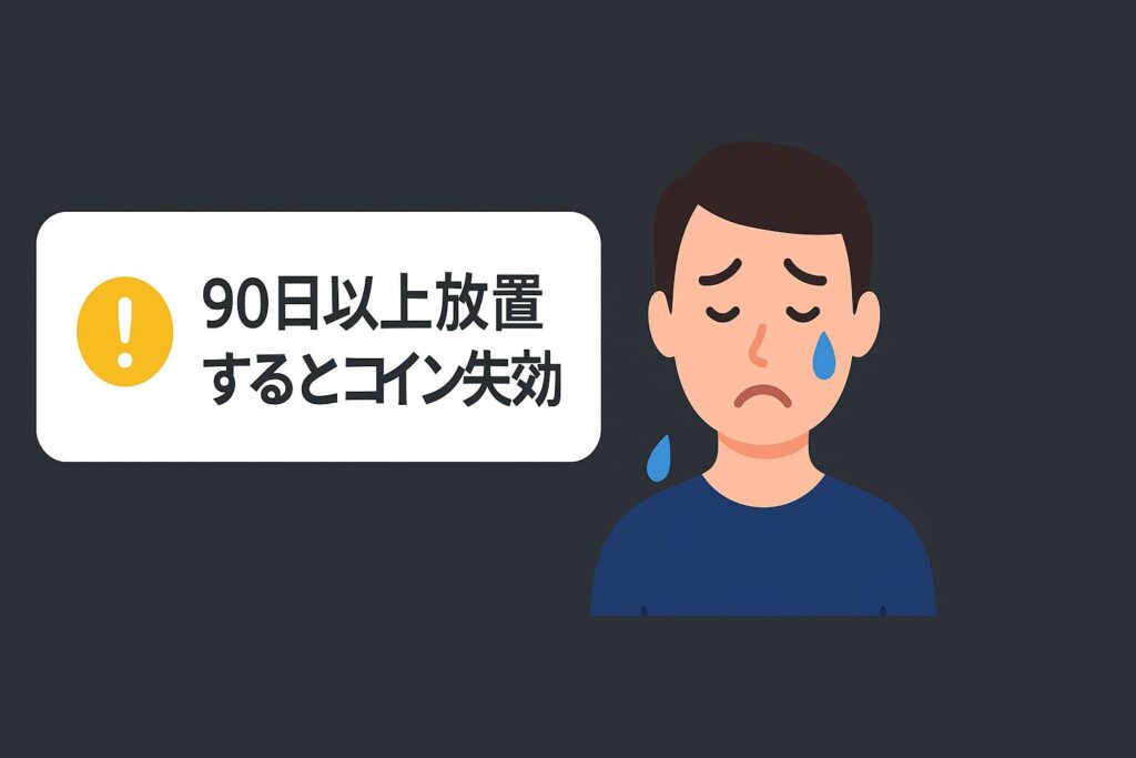 休眠期間が90日を超えるとコイン没収